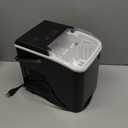 Sweetcrispy Countertop Ice Maker Machine, Portable Self-Cleaning Ice Machine with Ice Scoop, Basket and Handle, 9 Cubes in 6 Mins, 26.5lbs/24Hrs, 2 Sizes of Bullet Ice for Home Kitchen, Coal Black