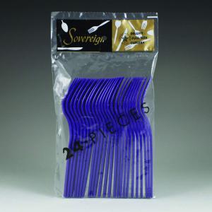 Maryland Plastic Sovereign Forks Bag | Royal Purple | Pack of 24
