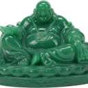 Fengshui Laughing Buddha Statue - Happy Buddha Sculptures for Good Luck Wealth and Happiness Home Decor Congratulatory Gifts Tabletop Statue (Green)