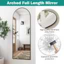 57"x20" Arched Full Length Mirror, Full Floor Mirror with Stand, Large Full Body Mirror, Wall Mirrors for Bedroom Living Room, Aluminum Frame (Black)