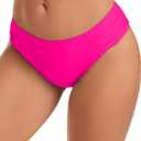 Women's Bathing Suit Bottoms Full Coverage Ruched Bikini Tankini Bottom Swimsuit Brief (Pink, XL)