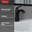 Pfister Willa Single Handle Bathroom Sink Faucet 1 Hole Matte Black with Spot Defense Finish Push & Seal Drain NSF Certified Water Efficient Vanity Faucet LF042MALSDB