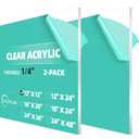 CALPALMY (2-Pack) 12 x 12 Inch Clear Acrylic Sheet Plexiglass 1/4" Thick; Use for Craft Projects, Signs, Display Cases, DIY Projects and More; Cut with Cricut, Engraver, Saw or Hand Tools  No Knives