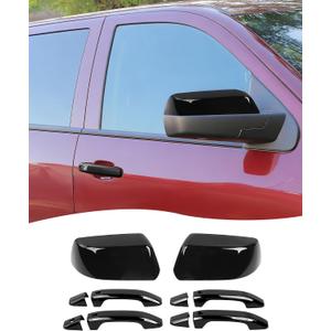 Carbon fiber Mirror Cover Caps & Door Handle Covers Compatible with 2015-2019 Chevy Tahoe Suburban GMC Yukon/ESCALADE Exterior Accessories (NOT Replacement)