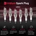 BDFHYK Set of 6 Iridium Spark Plugs Compatible with 128i 330i X3 X5 ES350 RX350 RX450h Legacy Outback 4Runner Avalon Camry Sienna Tacoma Tundra S60 S80 XC60 XC70,Engine Replacement for 6619 LFR6AIX-11