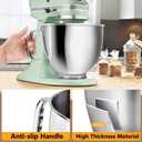 5 Quart Mixing Bowl for KitchenAid Stand Mixers, Food-Grade Stainless Steel Bowl with Handle & Clasp, Compatible with Tilt-Head 4.5–5 Qt Models – Fits K45, K45SS, KSM75, KSM150, KSM95 (Silver, 5QT)