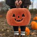 Halloween Pumpkin Plush Pillow Stuffed Toy for Kids - 11.8" Plush Pumpkin Shaped Throw Pillow, Soft Stuffed Fall Halloween Decor for Sofa Bed, Funny Thanksgiving