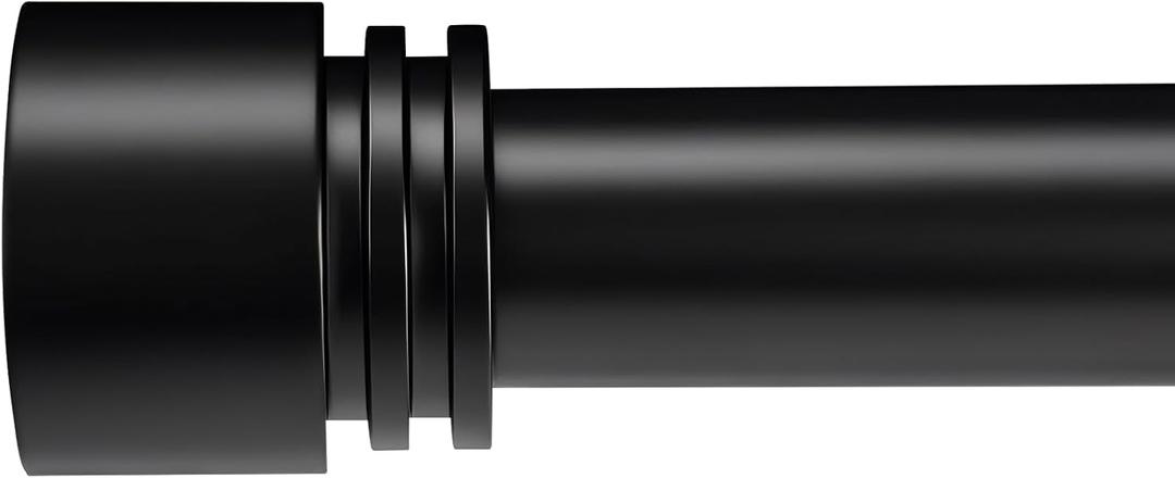 Curtain Rods for Windows 30 to 70 Inches - 1 Inch All Metal Heavy Duty Adjustable Room Divider Drapery Rod, Anti-Sag for Living Room, Easy Installation, Black