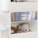 GRANNY SAYS Over The Door Organizer, 4-Shelf Behind The Door Storage with 6 Pockets and Clear Window, Waterproof Anti Tilt 35lb Large Capacity Hanging Organizer for Baby Diapers, Toys, Beige