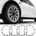 2026 Rim Protector for Tesla Model Y Juniper Accessories 20 Inch Wheels Hub Protector Silver 4 PCS(Silver-Rim Protector, Model Y Juniper 20 inch 2026+)