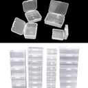 40 Pack 4 Size Small Clear Storage Box,Clear Plastic Beads Storage Containers Box with Hinged Lid for Small Items and Craft Projects