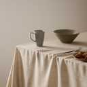 Linen Tablecloth for Square Table 52x52 Inch Natural, Farmhouse Style Neutral Tablecloth, Water Resistant Burlap Tablecloths for Dining Table Farmhouse Kitchen