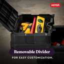 Keter Masterloader Resin Rolling Tool Box with Locking System and Removable Bins Perfect Organization and Storage Chest for Power Drill, Tape Measure, and Screwdriver Set, Black
