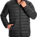 Men's Puffer Jacket Lightweight Warm Winter Jackets for Men Windproof Insulated Puffy Coat with 3 Pockets (Gray, L)