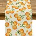 Pudodo Orange Citrus Table Runner Little Cutie Themed Birthday Baby Shower Spring Summer Party Kitchen Dining Home Decoration (13" x 108")