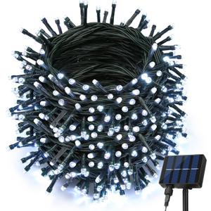 Joomer Solar Christmas Lights Outdoor, 105FT 300 LED 8 Modes Solar String Lights Waterproof Fairy Tree Lights for Garden Yard Patio Christmas Decoration(White)