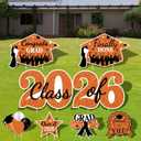 2026 Graduation Yard Sign Stakes Decorations - Congrats Grad Class of 2026 Outdoor Lawn Decor - High School College Grad Graduation Party Decoration Supplies(Orange)