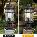 Darkaway Large Outdoor Post Lights Lamp Posts Outdoor Lighting, 17inch Aluminum Post Lights Outdoor Light Fixtures with Water Ripple Glass, Pole Light for Outside Patio Yard Garden