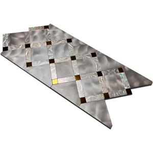 XUANINY Peel and Stick Metal Hexagon Tiles, Self Adhesive Decorative Waist Line Mosaic Tiles, Wall Panels for Kitchen Backsplash, Bathroom, Bedroom, Living Room (10 Light Grey+Relief)