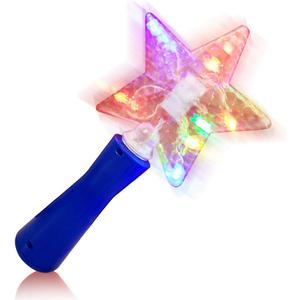 ArtCreativity 10 Inch Light Up Star Magic Wand for Kids - Magical Fairy Princess Costume Prop, Toy for Girls - Multi-Color Flashing LEDs - Batteries Included - Blue