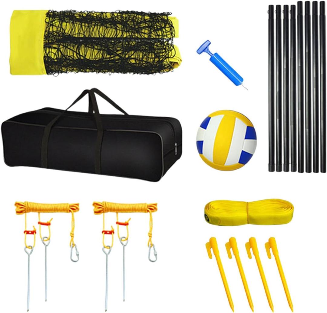 Volleyball Set Carry Bag Border Line Air Pump Portable Volleyball Net Set for