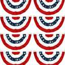 EBaokuup 8 Pcs USA Patriotic Pleated Fan Flags-3 x1.5 Ft American US Flag Bunting Banner Patriotic Bunting Flag Stars and Stripes Flag Bunting for Memorial Day The 4th of July and Labour Day