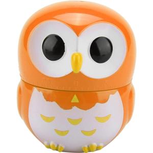 Cooking Timer, Cute Owl Shape Kitchen Timer, 55 Minutes Mechanical Rotating Timers for Cooking,Retro Kitchen Timers with Loud Alarm(Orange)