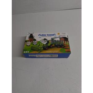 Asago Tractor Car Toy with Trailer and 10 Farm Animals Finger Toys for Toddler, Kids 2 3 4 5 6, Assembly Need 62Pieces Contruction Harvester Take Part Vehicle