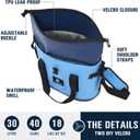 40 Can Large Soft Cooler Bag - Roll-Top Leak-Proof, Sealed Waterproof Closure | Easy Open, 5 Freezer Packs | 12+ Hours Ice Retention for Camping, Beach, Boating