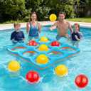 Luottis Inflatable Tic Tac Toe Pool Game Set – Pool Toys with 10 Balls, Fun for Kids, Teens, Adults, Family, Party, Beach, Outdoor & Indoor, 2-10 Players