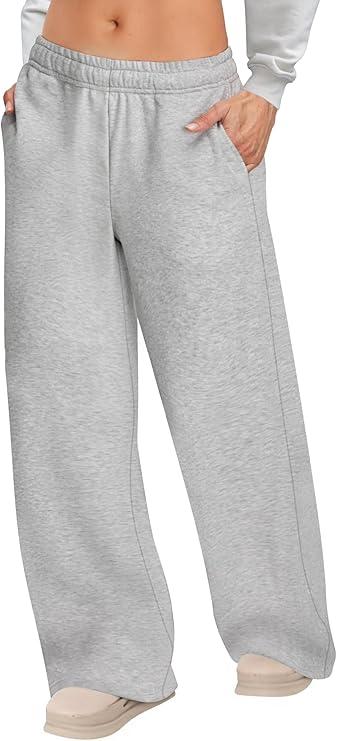 Womens Sweatpants Wide Leg Drawstring Workout Casual Baggy Pants High Waist, 2XL