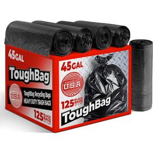 Toughbag 40-45 Gallon Trash Bags Heavy Duty (100 Count) - 45 Gallon Trash Bags for Contractors, Commercial, Home, Kitchen - Made in USA