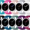 DaQin 10 Pack Bands Compatible with Samsung Galaxy Watch 8 Bands 40mm 44mm/Galaxy Watch 8 Classic Band 46mm, Soft Silicone Wristband Waterproof Replacement Strap for Samsung Galaxy Watch Women Men (Black/Wine/Teal/White)
