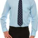 Mens Regular fit Solid Dress Shirts w/Convertible Cuffs (White, XXL)