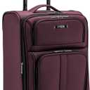 U.S. Traveler Anzio Softside Expandable Spinner Luggage, Burgundy, Carry-on 22-Inch