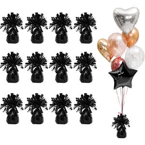 12 Pack Black Balloon Weights, 6oz Heavy Duty Balloon Weights for Helium Balloons, Decorative Anchor for Graduation Party Decorations 2026, Birthday, Wedding, Anniversary Table Decor