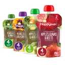 Happy Baby Organics Stage 2 Baby Food Pouches, Gluten Free, Vegan & Healthy Snack, Clearly Crafted Fruit & Veggie Puree, Fruit & Veggie Variety Pack, 4 Ounces (Pack of 16), Amazon Exclusive (EXP 01/26/27)