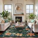 Lahome Floral 8x10 Area Rugs for Living Room, Soft Washable Bedroom Rug