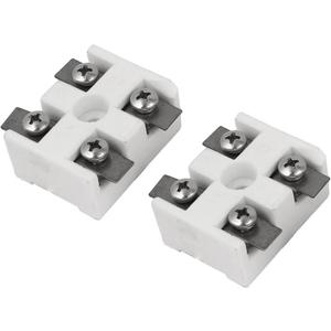 uxcell Ceramics Terminal Blocks High Temp Porcelain Ceramic Connectors 2 Way for Electrical Wire Cable 30A 2 Pcs