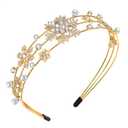 Christmas New Year Headband Mardi Gras Hairbands for Women Festive Holiday Parade Hair Hoop (Snowflake/Gold)