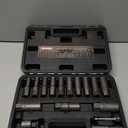 16pcs 3/8" Deep Well Bolt Extractor Set, Spark Plug Removal Extraction Socket Tool, Extractor Set for Damaged, Frozen, Rusted, Rounded-Off Bolts, Studs, Nuts & Screws, Cr-Mo Steel