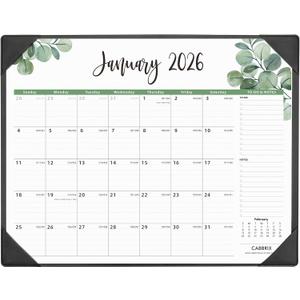 Large Desk Calendar 2026 with Desktop Mat, Cabbrix Desk Pad Calendar 22 x 17 Inch Covering January 2026 to June 2027, Desk Blotter Calendar 2026 for Home School and Office