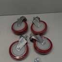 Finnhomy Swivel Caster Wheels 2 Inch Heavy Duty Threaded Stem Casters 1/2"-13 x 1 Set of 4 Premium Polyurethane Wheels PU Anti-wear Smooth Casters, Red