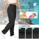 Womens Hiking Pants Quick Dry UPF 50 Lightweight Travel Golf Cargo Safari Pants Zipper Pockets (Black, M)