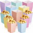 60 Pcs Mini Paper Popcorn Box Cardboard Popcorn Bucket Disposable Cardboard Snack Container for Party Movie Night Wedding Decorations, 2.2 x 4.1 x 2.9 Inches (Classic Color)