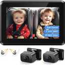 Itomoro Baby Car Mirror, HD Dual Channel with 2 IR Night Vision Camera, Easy 5 Min Installation for Rear Facing Seat