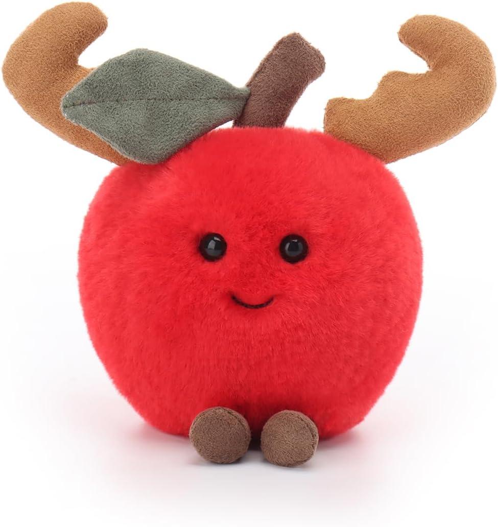 Apricot Lamb Elk Apple Stuffed Animals for Kids, Soft Cute Plush Toys for Baby Girl and Boy, 5.1 Inches
