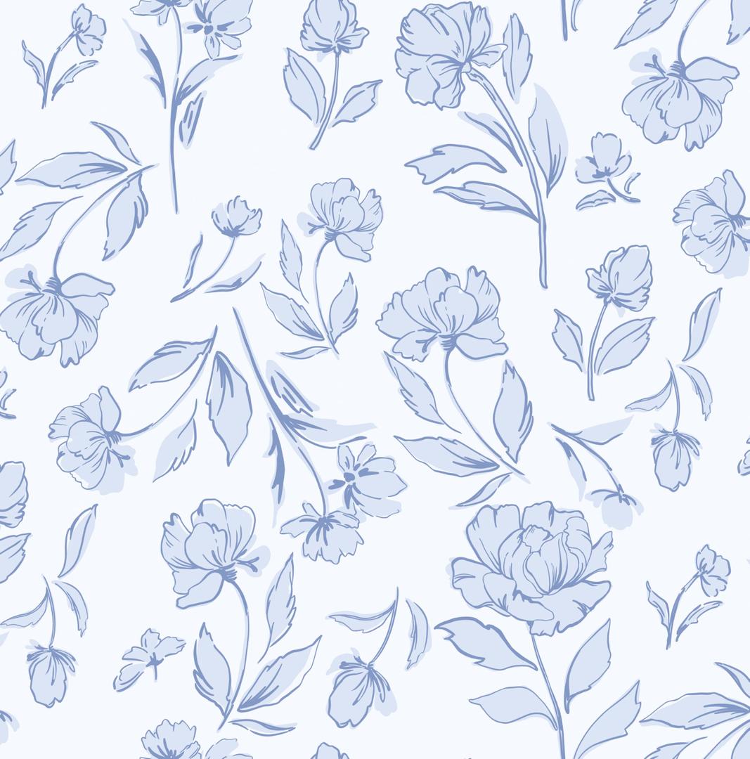 HeloHo Wallpaper Floral Wall Paper Peel and Stick Modern Contact Paper Light Blue Self Adhesive Removable Decoral Bathroom Bedroom 17.3" X 196.8"