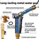 Garden Hose Nozzles,Hose Sprayer Nozzle Heavy Duty Metal Water Hose Spray Gun Nozzle with 3/4GHT Thread Brass Hose Quick Connect Fitting, for Watering Plants,Lawn,Washing Cars,Pets Shower
