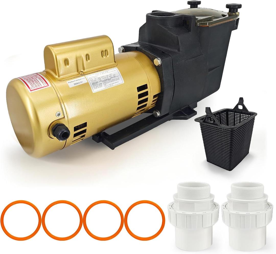 W3SP2615X20 Pool Pump Motor 2HP Replacement for Hayward SP2615X20 | Single Speed Super Pool Pump 115V/230V for Inground Pool & Spa, 2" Inlet & Outlet